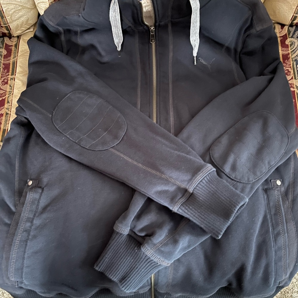 Puma men’s  Navy Blue Sherpa zip up sweatshirt